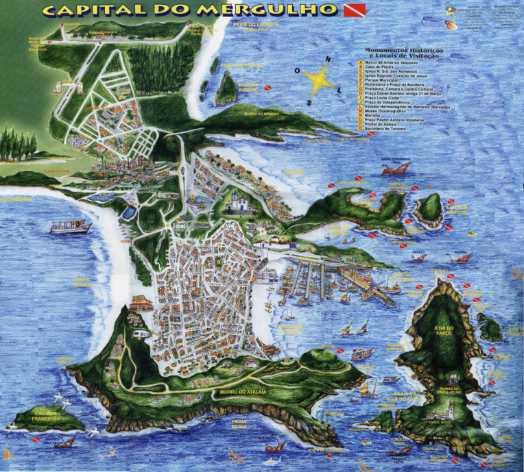 Mapa ilustrado do Cabo-RJ