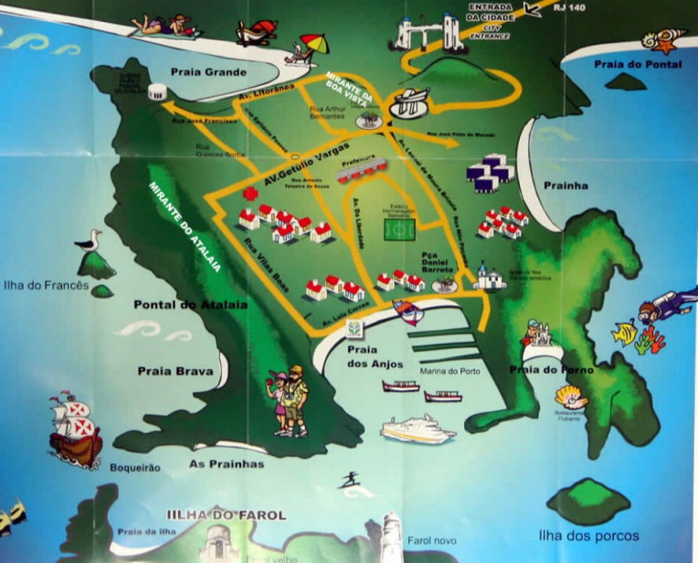 Mapa Ilustrativo de Arraial do Cabo - RJ