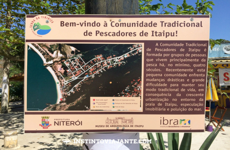 Placa da vila de pescadores de Itaipu, Niterói.