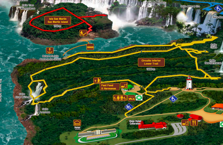 mapa circuito inferior cataratas de iguazu argentina
