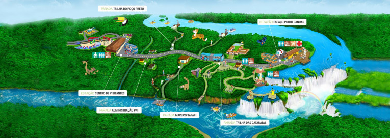 Mapa das Cataratas do Iguaçu (lado brasileiro)