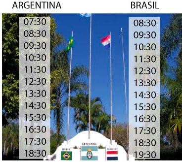 Horários ônibus Foz do Iguaçu para Puerto Iguazú