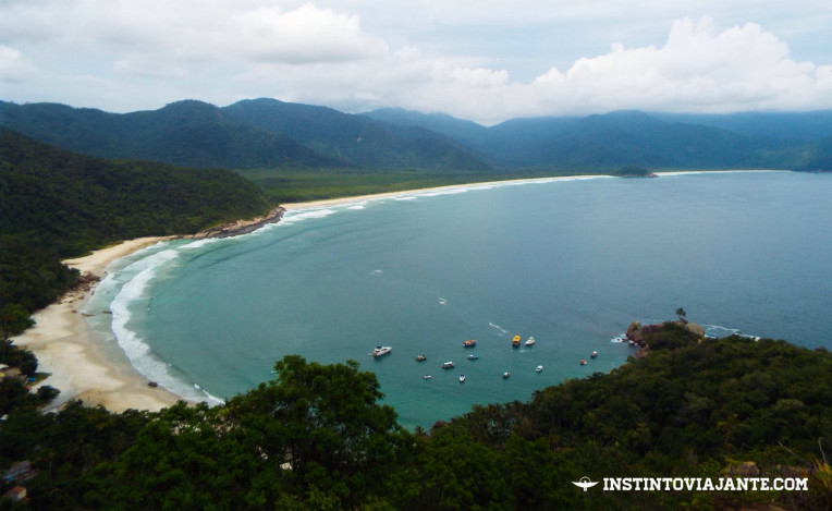 Vista do Mirante do Sundara – praias de Aventureiro, Demo e Sul, em Ilha Grande, RJ, Brasil