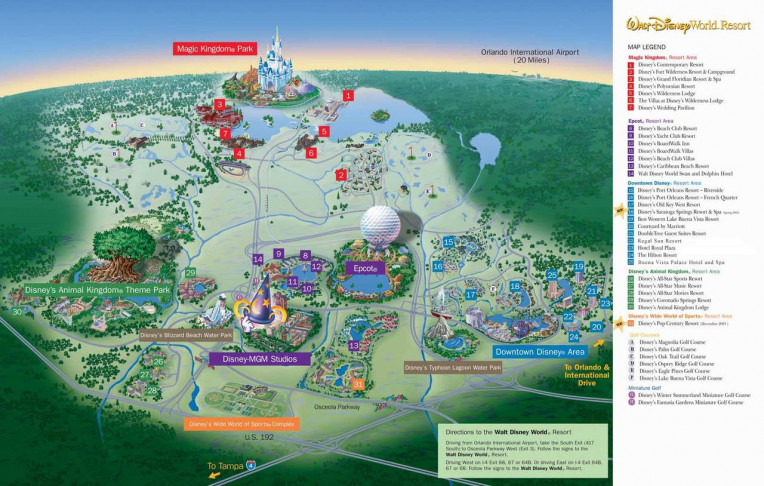 mapa da disney completo - Walt Disney World Resort map