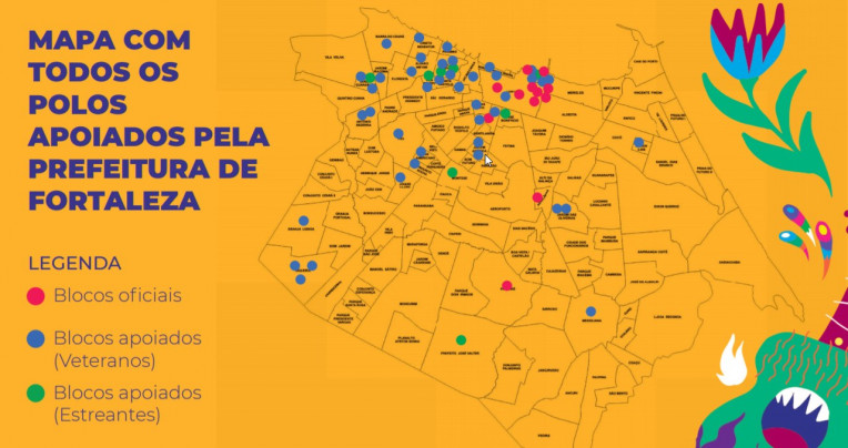 Mapa Polos Carnaval Fortaleza 2020 Ceara - Shows
