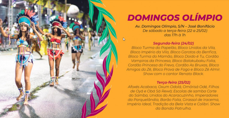 Carnaval Fortaleza 2020 Programação Shows Agenda Polos