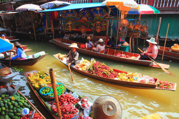 O que fazer em Bangkok - Tailandia - Mercados flutuantes de Bangkok