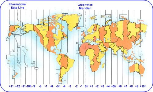 Mapa fuso horario