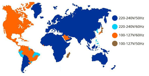 frequencia e voltagem pelo mundo